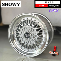 ล้อแม็กขอบ 15x7.0 4รูx100, 4รูx114.3 ET+30 ?ยี่ห้อ Showy รุ่น L843 สีขาวขอบเงา ?(ราคาต่อ2วง)? ❗ขายยกชุด4วง❗ พิเศษสุดๆ พร้อมส่งฟรี