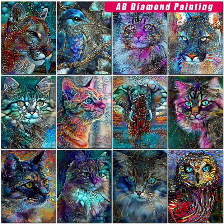 Diy Diamond Painting Art, Diamond Painting Cats, Cross Stitch