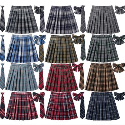 【CC】₪  Waist Pleated Skirt Necktie New Preppy A School Uniforms Kawaii