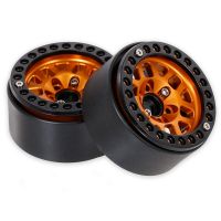 8PCS 1.9 Metal Beadlock Wheel Hub Rim for 1/10 RC Crawler Axial SCX10 90046 AXI03007 TRX4 RedCat D90,Orange