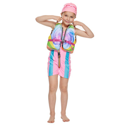 เสื้อกล้ามว่ายน้ำเด็ก Swirl พิมพ์เด็กชายหญิงเสื้อชูชีพน้ำที่มีสีสัน