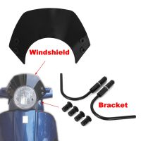 Windshield For GTS 125 200 300 GTS300 GTV300 GTS125 LX50 LX125 LX150 Scooter Windscreen Bracket Set Black Flyscreen Deflector