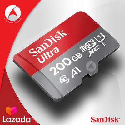 Sandisk Ultra microSDXC Class10 A1 200GB 100MB/s (SDSQUAR_200G_GN6MA) เมมโมรี่ การ์ด แซนดิส โดย ซินเน็ค สำหรับ ลำโพง โทรศัพท์ มือถือ สมาร์ทโฟน Huawei OPPO แท็บเล็ต Mobile Android