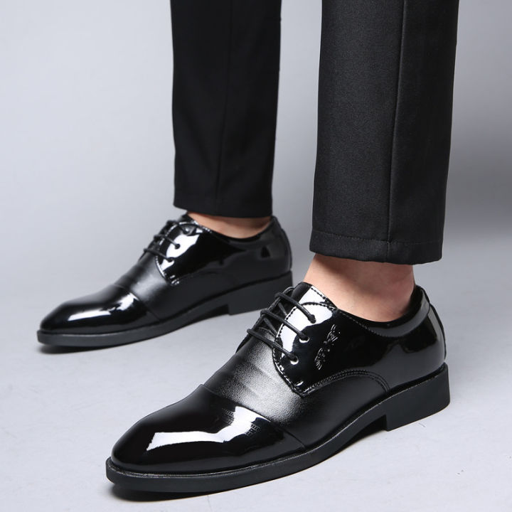รองเท้าใส่ออกงานชายรองเท้าหนังแบบสวมผู้ชายรองเท้าโลฟเฟอร์ชาย-mens-leather-shoes-formal-shoes-wedding-shoes-ใส่สบาย