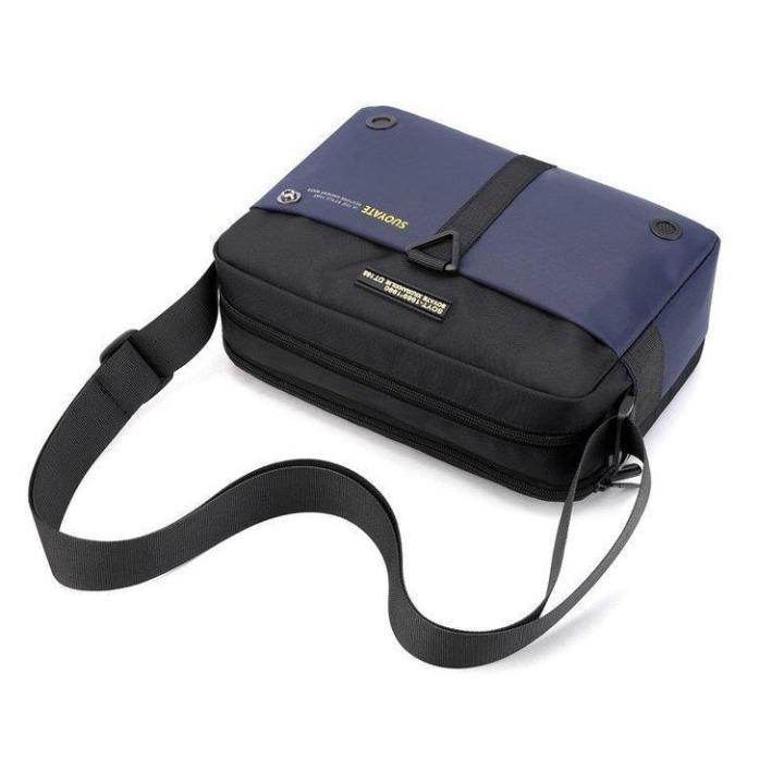 กระเป๋าแนวขวางของผู้ชาย-กระเป๋าสะพายกระเป๋าใส่คอมพิวเตอร์แนวธุรกิจใช้งานได้จริงผ้าอ๊อกซ์ฟอร์ดกันน้ำ-ฮอตฮิต-ึคุณภาพสูง