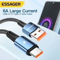 Essager PD120W Fast Charging Type-C สาย Quick Charge สาย USB สำหรับ Xiaomi 12Pro 6A สำหรับ Redmi K50หมายเหตุ11Pro Black Shark