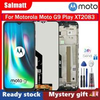 Salmatt จอแอลซีดีไอพีเอซต้นฉบับสำหรับ Motorola Moto XT2083 G9เล่นพร้อมกรอบชิ้นส่วนจอสัมผัสแอลซีดีของเครื่องแปลงดิจิทัลสำหรับ Moto G9 Play