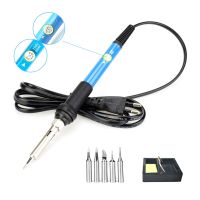 60W Electrical Soldering Iron Adjustable Temperature Welding Gun Repair Tool Electric Soldering Iron + 5Pcs Solder Tip 110V 220V