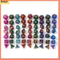 BRAIN 7Pcs/set ของขวัญสำหรับเด็ก D4 D6 D8 D10 สำหรับ TRPG DND ลูกเต๋า DND เกมตาราง ลูกเต๋าเกม ลูกเต๋าหลายด้าน