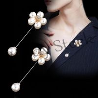 【hot sale】 ⊕ B36 Korean Retro Brooch Fashion Word Pearl Female Brooch Flower Silk Scarf Buckle
