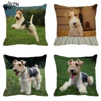 【CW】✚  Dog Wire Terrier Pillowcase Sofa Cotton Cushion Cover 45X45cm Fundas De Cojin