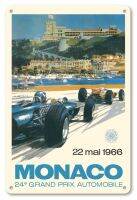 ศิลปะเกาะแปซิฟิค24th การแข่งรถโมนาโก Grand Prix - Circuit De Monaco โปสเตอร์การแข่งรถรถวินเทจมอนติคาร์โลโดย C.1966ไมเคิลเทอร์เนอร์-ป้ายดีบุกโลหะโบราณ8in X 12นิ้ว