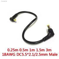 ﹍✘ DC Power Plug 5.5 x 2.5mm Male To Male DC5.5x2.1mm 90 degree for CCTV pc laptop power supply Adapter Connector Cable 18AWG