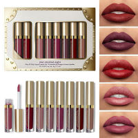 8 Pcs Liquid Lipstick Lip Glaze Star Studded Long Lasting Non-stick for Women MU8669