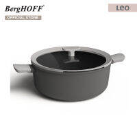 BergHOFF หม้อสต๊อกพร้อมฝาอะลูมิเนี่ยมเคลือบ Non-Stick Fernogreen รุ่น Leo กระจายความร้อนอย่างรวดเร็วและสม่ำเสมอ  28 ซม. 6.2 ลิตร  สีเทา 3950170