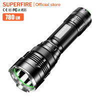 SUPERFIRE L19 Led ไฟฉายสว่างเฉียบชาร์จไฟได้สว่างเป็นพิเศษระยะไกลพลังงานสูงกลางแจ้งไฟจักรยานทนทานยาวนานเป็นพิเศษ