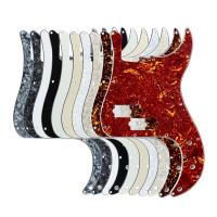 FLEOR P Bass Pickguard เบส4 Sts กีตาร์รอยขีดข่วนแผ้น13รูสำหรับ PB เบสไม่มีสไตล์ก้านเหล็กยึดคอรู