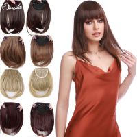 S-noilite Synthetic Natural Bang False Hair Bangs Black Brown Auburn Red Clip In On Hair Fringe Clip In Bangs For Women