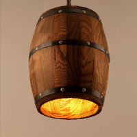 American country loft wood Wine barrel hanging Fixture ceiling pendant lamp E27 light for bar cafe living dining room restaurant