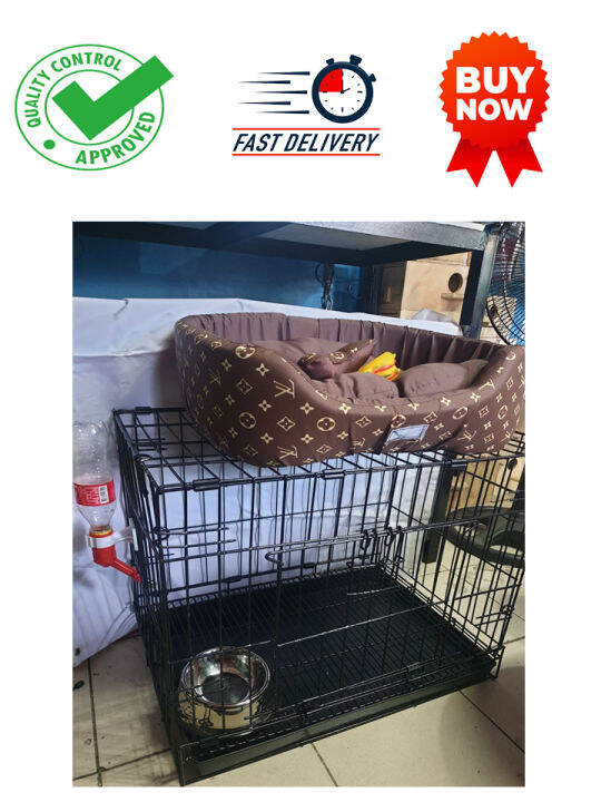 Collapsible Dog Cage Large Size with Dog Bed and Accessories Lazada PH