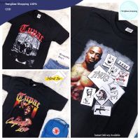 HD เสื้อผู้ชาย เสื้อผู้ชายวัยรุ่น เสื้อวง Tupac พิมพ์ หน้า--หลัง เสื้อผู้ชายไซส์ใหญ่