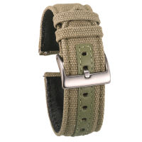 Hemsut Canvas Watch Bands Premium Material Quick Release Green Quality Nylon Watch Straps Steel Buckle 18mm 20mm 22mm 24mm