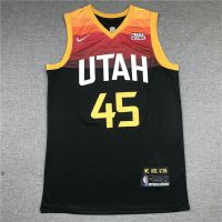 Nba Jazz No. 45เสื้อเจอร์ซีย์32 Malone 12สต็อกตันชุดกีฬาบาสเกตบอลปักลายภูเขาหิมะชุดกีฬาบาสเกตบอล