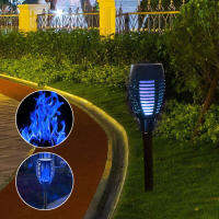 12 LED Solar Flame Torch Light Flickering Blue Light Waterproof Garden Decoration Outdoor Lawn Path Yard Patio Landscape Light