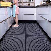 DIY Washable Non-slip Kitchen Mat Doormat Long Corridor Carpet Bathroom Hallway Entrance Solid Color Stripe Kitchen Rug