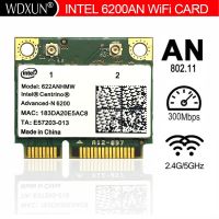 การ์ดเชื่อมต่อเครือข่าย LWK3825อินเทลเซนทรีโน่ขั้นสูง-N 6200 622ANHMW ครึ่ง Mini PCI-E 300Mbps Dual Band 2.4G/5GHZ การ์ดแบบไร้สาย WIFI