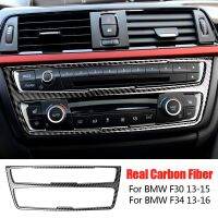 True Carbon Fiber Air Condition CD Panel Trim For BMW 3 Series F30 F34 2013-2015 2016 CD Panel Trim Automotive Interior Stickers