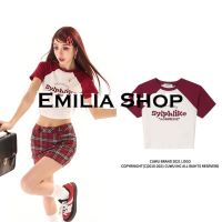 WANGYARU EMILIA SHOP เสื้อยืด เสื้อครอป เสื้อผ้าแฟชั่นผู้หญิง สไตล์เกาหลี ins 2023 ใหม่ A29J1BF 0627