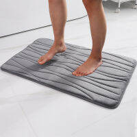 Wavy Stripe Memory ฟองน้ำชั้น Bath Mat ห้องน้ำดูดซับพรมห้องน้ำหน้าแรกประตูห้องน้ำพรม Wholesale