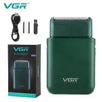 มีดโกนไฟฟ้า ขนาดเล็ก VGR ชาร์จไฟได้ สําหรับรถยนต์ ผู้ชาย สีขาว V-390