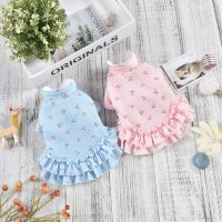 Autumn And Winter Cute Dog Dress Wool Soft Breathable Pet Skirt Warm Sweetheart Print Puppy Cat Clothes Pets Supplies Dresses