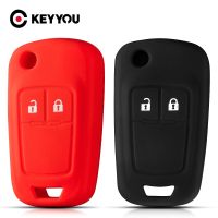 KEYYOU 2 Buttons Silicone Car Remote Key Cover Case For Chevrolet Chevry Cruze Sedan Hatchback Malibu Trax Aveo 2009 - 2015 Key Chains