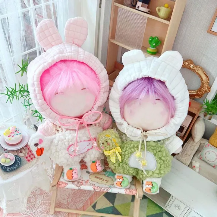 20cm-doll-clothes-mini-checks-hoodies-cartoon-coat-cotton-stuffed-dolls-lovely-outfit-changing-dressing-game-dolls-accessories