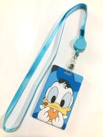 Donald Duck  สายคล้องคอ  สายคล้องบัตร  สายห้อยบัตร ลาย โดนัลดักค์   น้ำเงิน    พร้อมซองบัตร (ซองพลาสติก ขนาด 6.5x10.5cm สำหรับบัตร5.5x9cm)  สาย โยโย่   NPNN