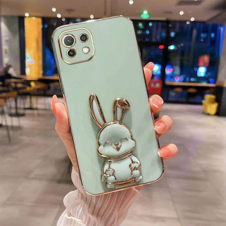 andyh-new-design-for-xiaomi-11-lite-11-lite-5g-case-luxury-3d-stereo-stand-bracket-smile-rabbit-electroplating-smooth-phone-case-fashion-cute-soft-case