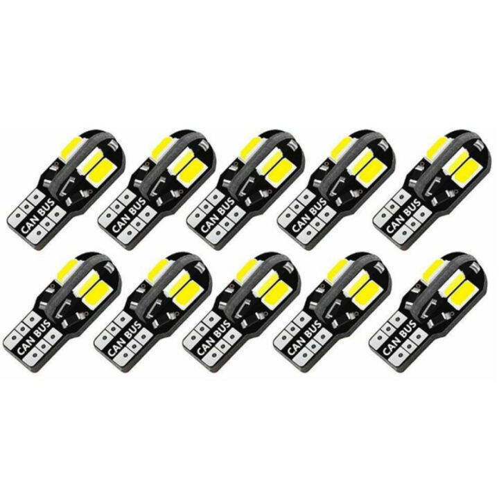 ซินซู-หลอดไฟภายในรถ-led-20แพ็ก-w5w-8smd-5730-t10สดใสมาก-canbus-ปลอดความผิดพลาด12v-ไฟหลอดไฟอัตโนมัติมาร์กเกอร์ด้านข้าง