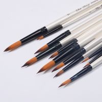 [Kiki tool store] 12pcs/set Nylon Hair Watercolor Paint Brush Pen for Learning Diy Wooden Handle Oil Acrylic for Painting Drawing Art Supplie Gift