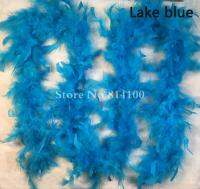 Lake Blue ไก่ Feather Strip ตุรกี Feather Boa สำหรับเสื้อผ้าอุปกรณ์เสริมเสื้อผ้าอุปกรณ์เย็บผ้าผ้าน่ากลัว2หลา Lot