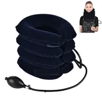 Neck Massager 4 Layer Inflatable Air Cervical Neck Traction Support Pain Stress Relief Neck Collar Pillow Neck Stretching Brace