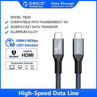 ORICO สายเข้ากันได้กับสายฟ้า4วิดีโอ8พัน 60เฮิร์ต USB C PD100W ค่าใช้จ่ายได้อย่างรวดเร็ว40Gbps การถ่ายโอนข้อมูลไนล่อนสำหรับ Xiaomi