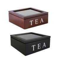 Retro Tea Bag Organizer with Viewing Window Kitchen Cabinets Home for Sugar Kitchen Coffee Tea Bag Storage Holder Organizer