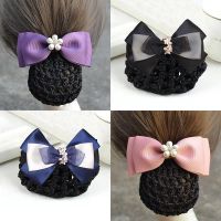 Korean professional headwear hair accessories nurse air hostess net pocket hair curler bow knot fashion hairpin beautiful hair accessories