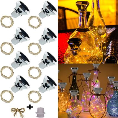 ❇✈▣ 6/8 PCS Solar Wine Bottle Cork Lights 2M 20 LEDs Copper Wire Fairy Garland String Lights for Xmas Wedding Party Art Decor Lamp