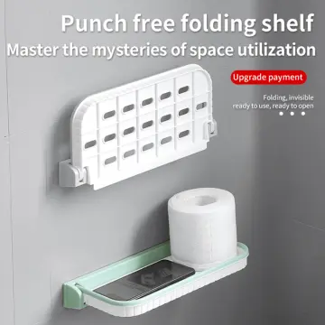 Foldable Hanging Corner Toiletry Storage Shelf, Punch Free Shower