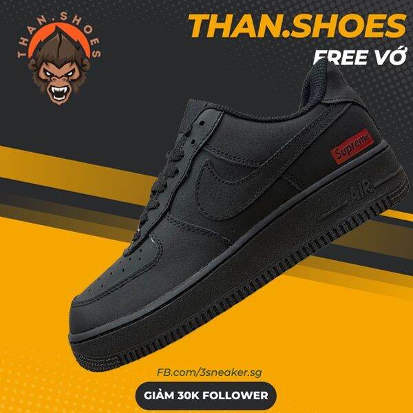 Giày Nike Air Force 1 Low Supreme Black, Af1 Supreme Đen- Than.Shoes |  Lazada.Vn