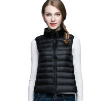 2020 Autumn Winter White Duck Down Vest Women Slim Fit Sleeveless Womens Down Jacket Lightweight Thin Waistcoat Women S-XXXL